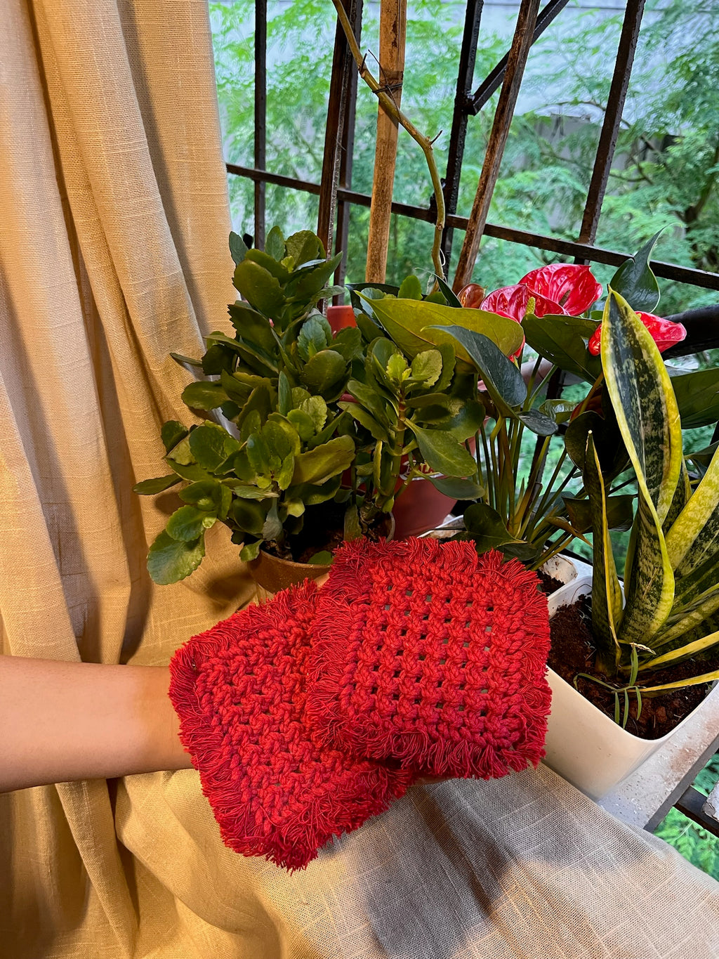 Macrame Coasters (Pair), another view