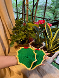Maple Leaf Coasters (Pair), hand-crocheted by Mindori