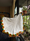 Mini Sunflower Bouquet Blanket, hand-crocheted by Mindori