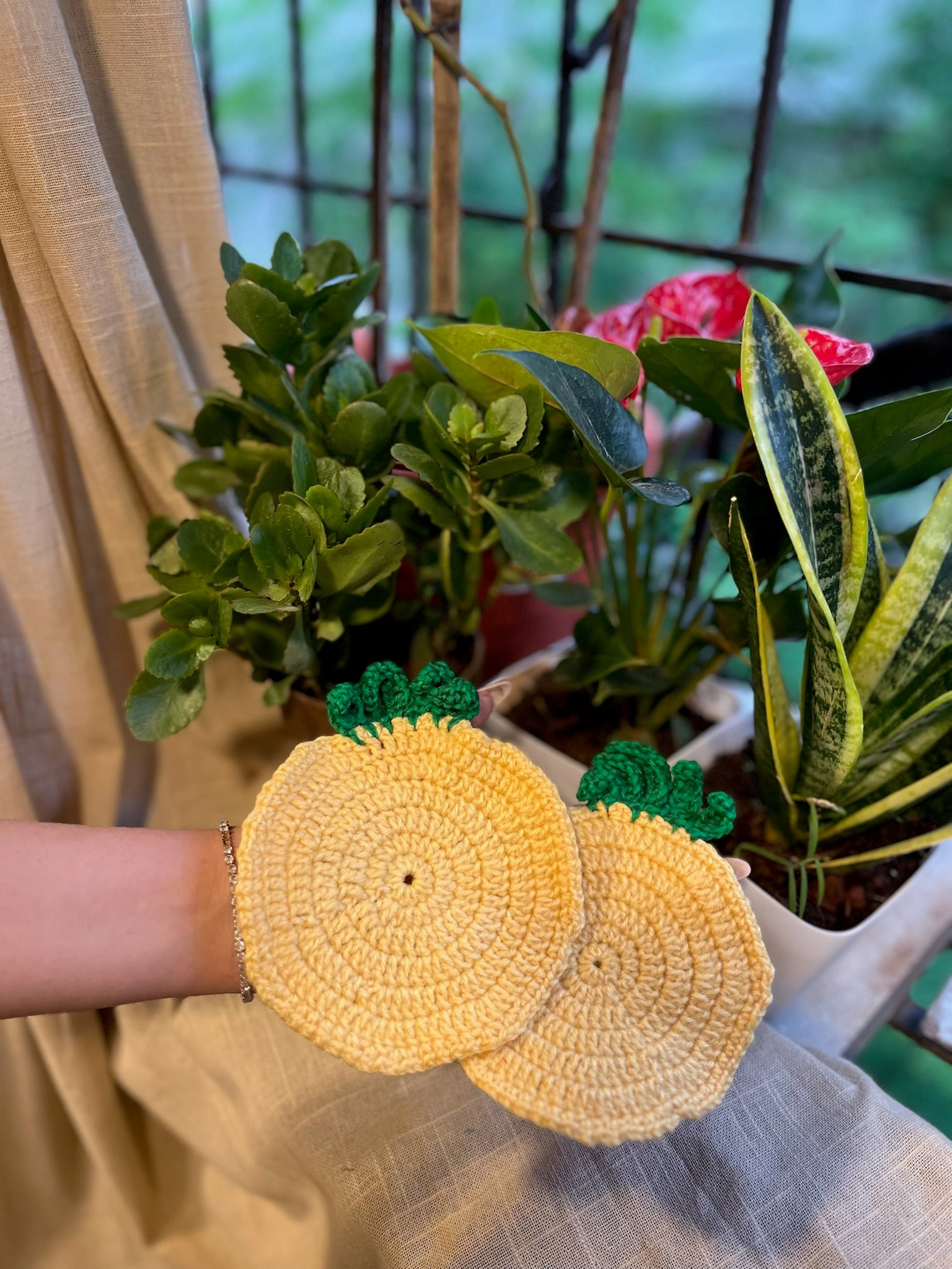 Pineapple Coasters (Pair), another view