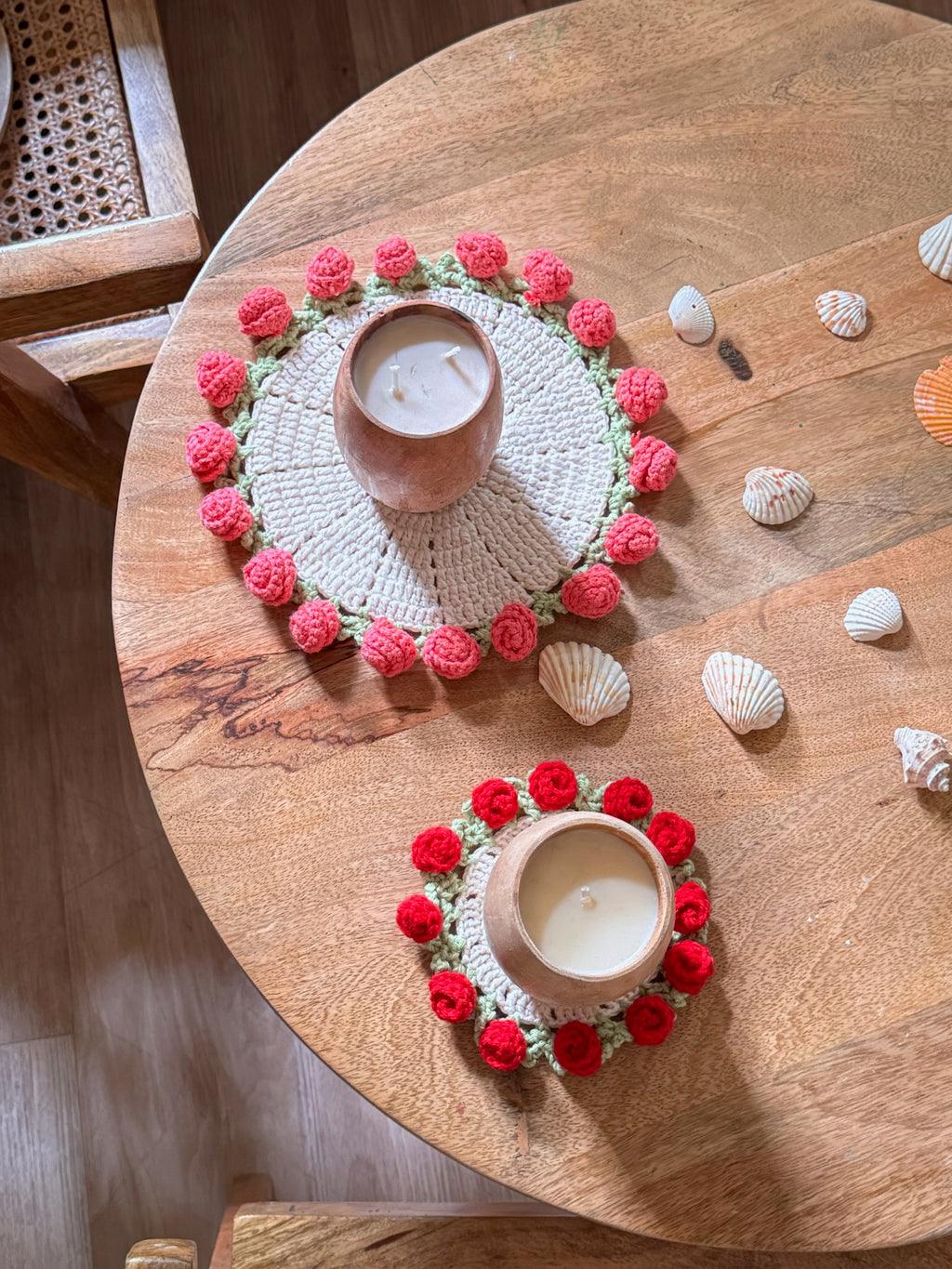 Rose Bouquet Coasters (Pair), another view