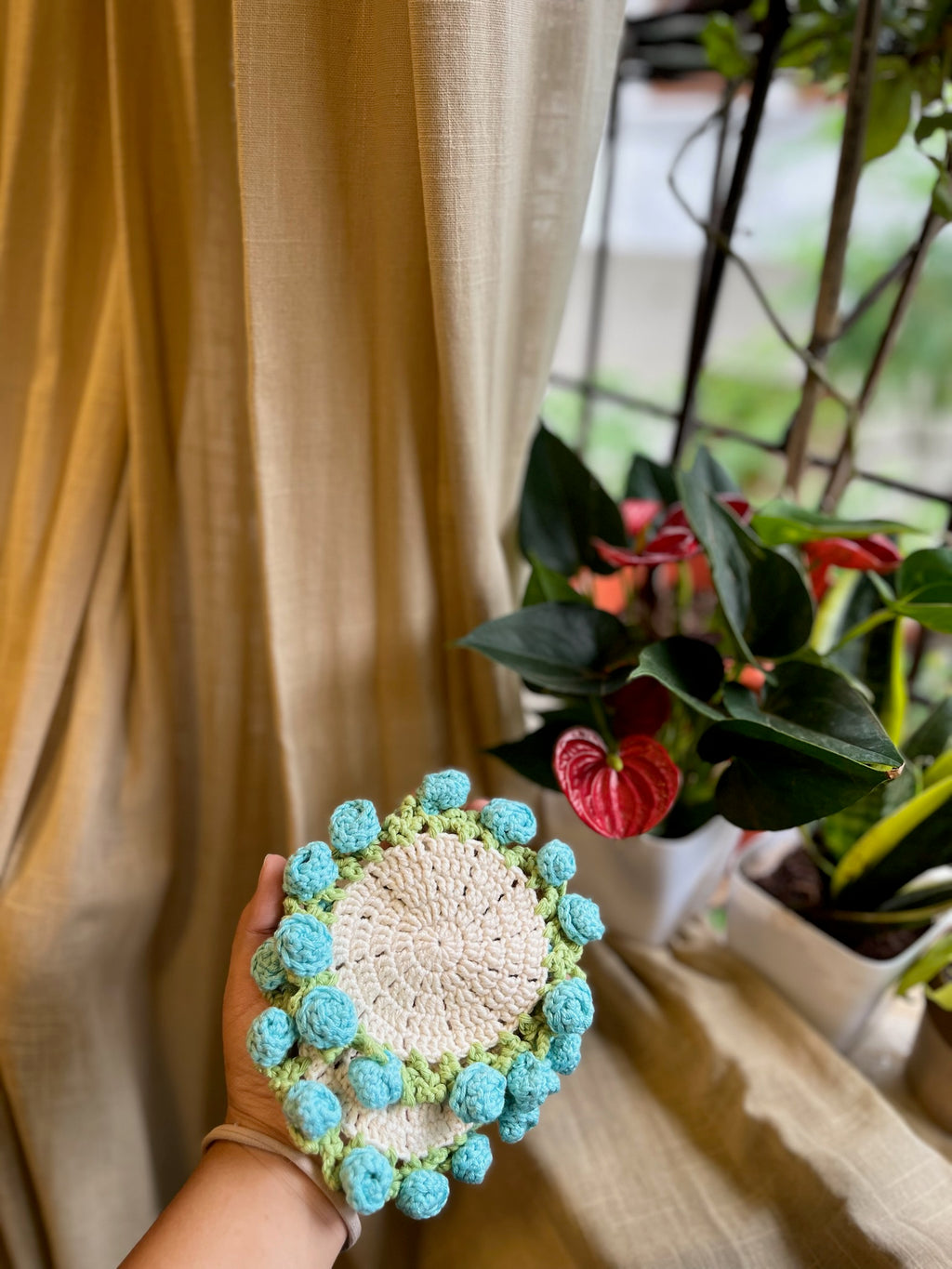 Rose Bouquet Coasters (Pair), another view