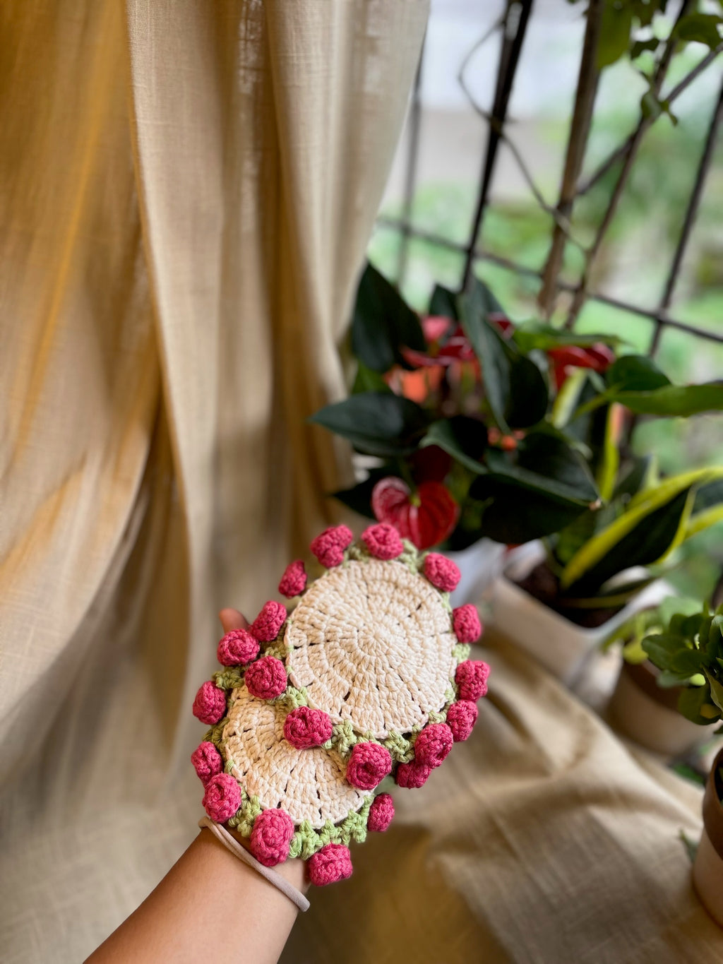 Rose Bouquet Coasters (Pair), another view