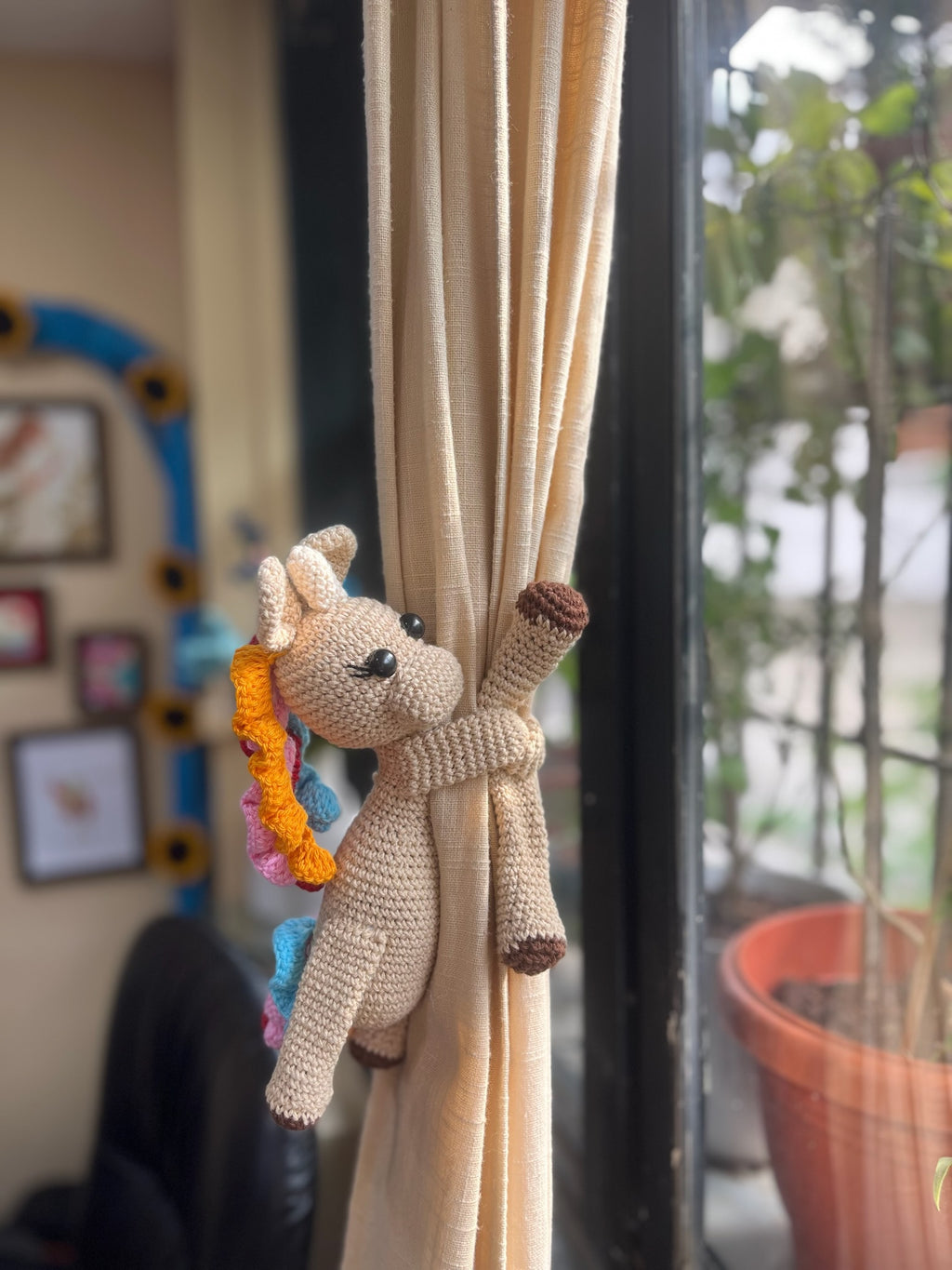 Unicorn Curtain Tie, another view