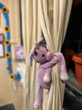 Whimsical Unicorn Curtain Tie, hand-crocheted by Mindori
