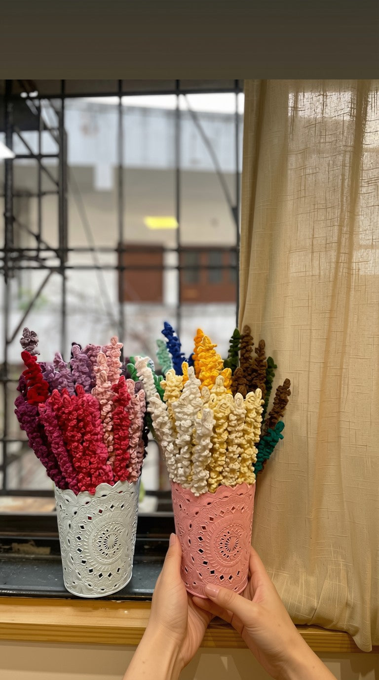 Lavender Stick, hand-crocheted by Mindori