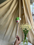 Snowman Stick, hand-crocheted by Mindori