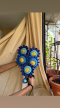 Starry Night Flower, hand-crocheted by Mindori