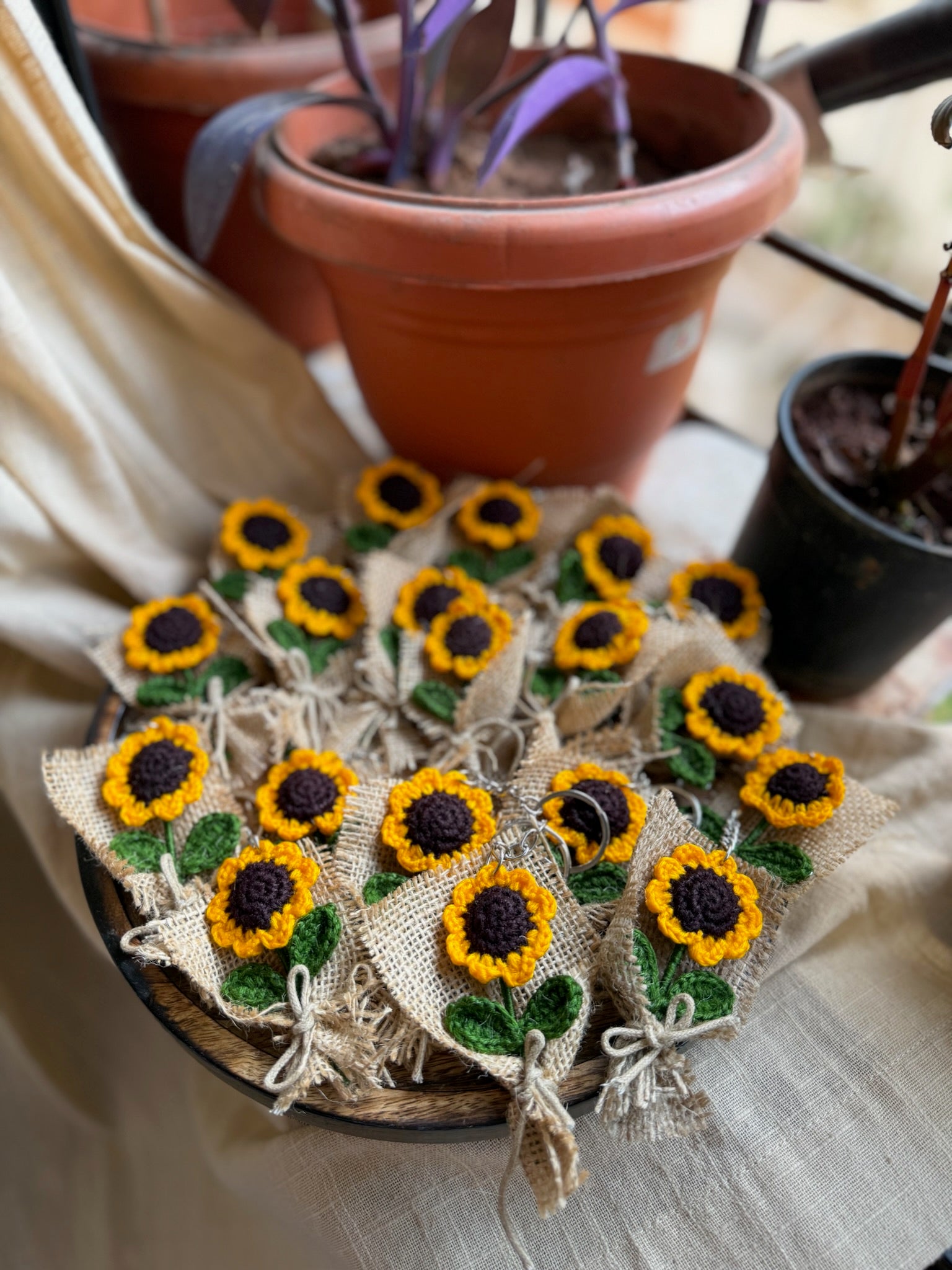 Sunflower Bouquet Keychain